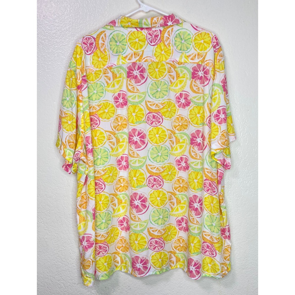 Goodfellow & Co Mens XXL Tropical Citrus Fruit Print Short Sleeve Camp Shirt - Picture 6 of 7